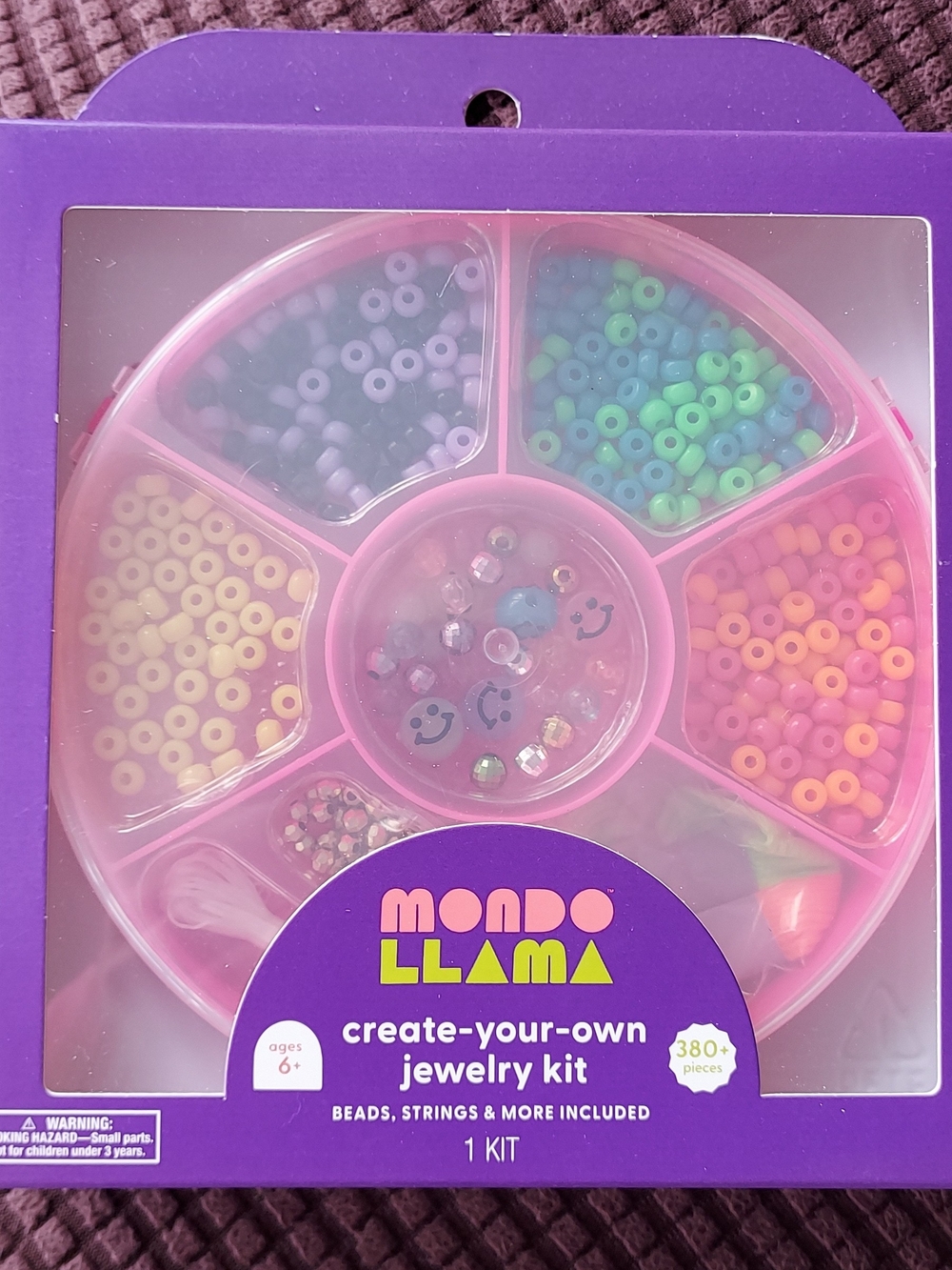 Mondo Llama Pink Bead Create-Your-Own Jewelry Kit for Kids